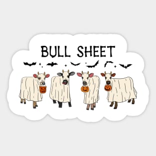 Funny Halloween Boo Ghost Cow Costume Bull Sheet Cow Lover Sticker